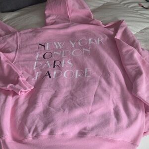 2 Pink Hoodies with Eiffel Tower Detail